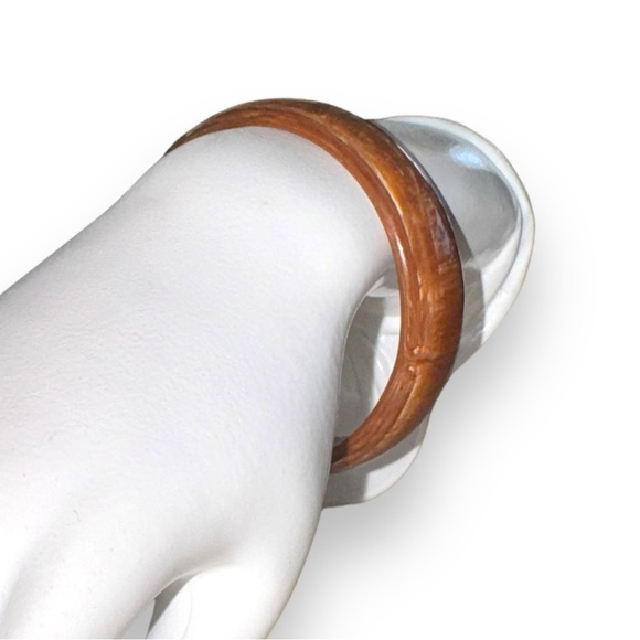 VTG Marbleized Bakelite Rootbeer Swirl Bangle Bracelet - Picture 3 of 5